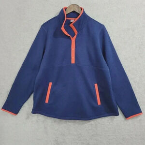 NWT St. Johns Bay Pullover Fleece Women's OX Snap Collar 23PT